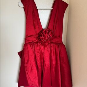For Love And Lemons Vibrant Red Bow Dress
